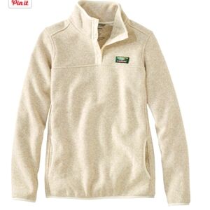 LL Bean Womens Fleece Sailcloth Pullover Petite XS